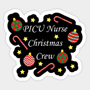 PICU Nurse Christmas Crew (White) Sticker